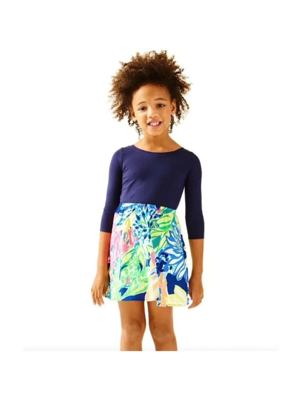 Lilly Pulitzer Girls Preppy Coastal Long Sleeve Dress, Size 12/14
